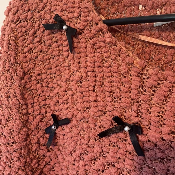 LC Lauren Conrad sweater with bows, beads, and sparkles - Picture 2 of 6